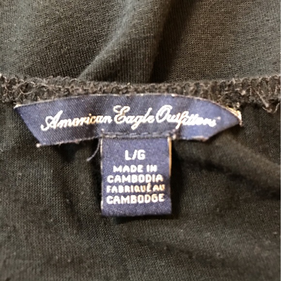 American Eagle black lace back cutout soft blouse Size L - Picture 5 of 9